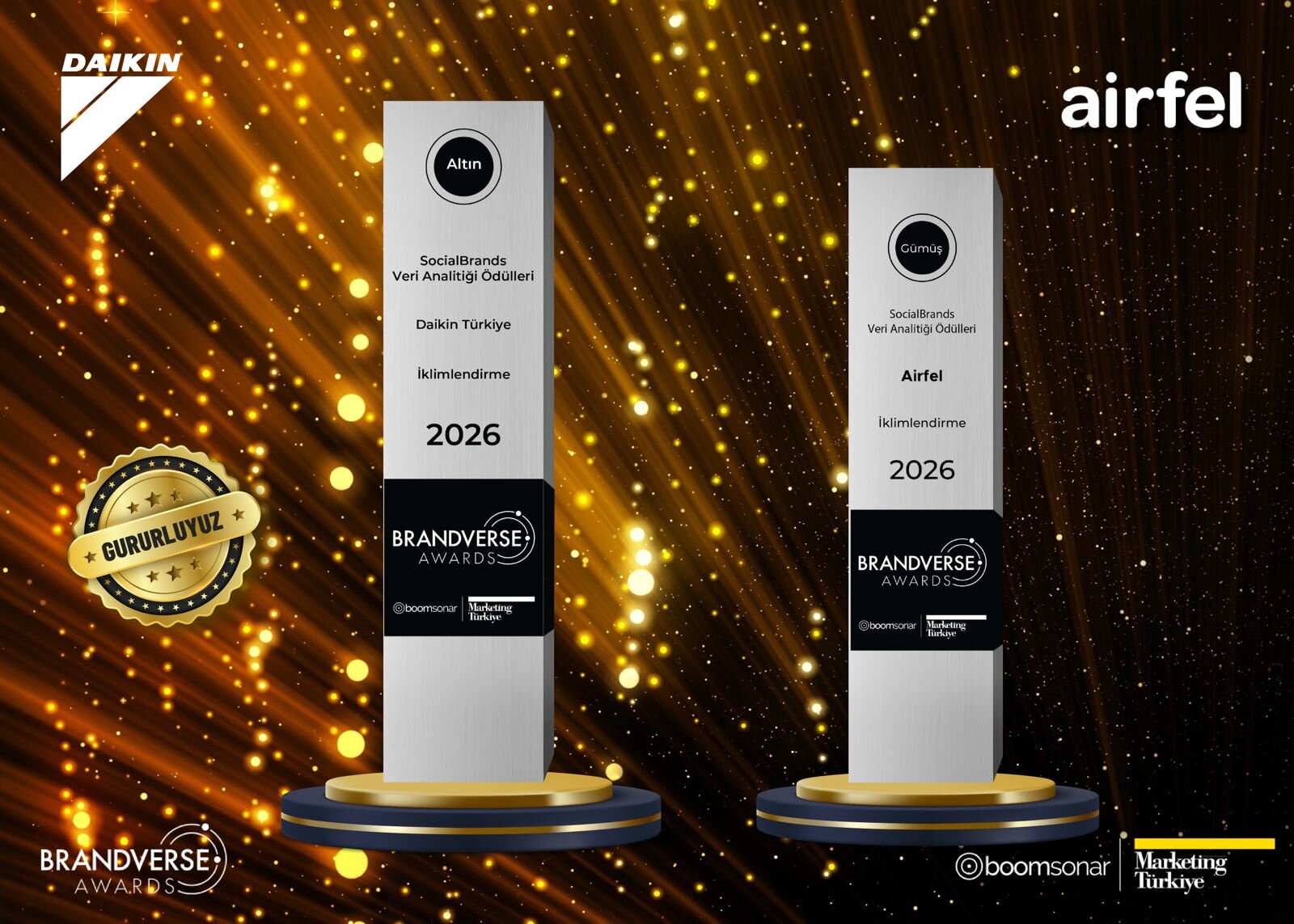 İKLİMLENDİRME SEKTÖRÜNÜN ZİRVESİ DAIKIN’IN: BRANDVERSE AWARDS'TAN ÇİFTE ÖDÜLLE DÖNDÜ